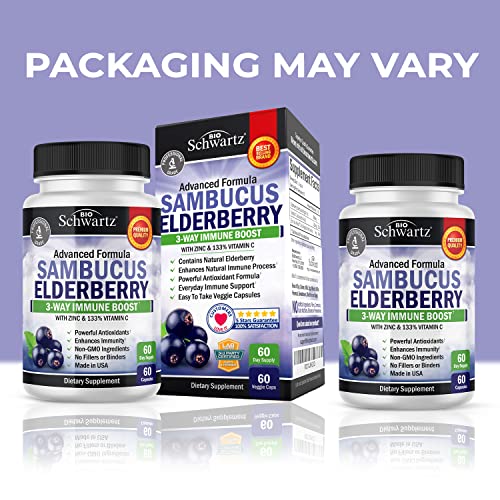 Elderberry with Zinc and Vitamin C for Adults - Immune Support Vitamins BioSchwartz