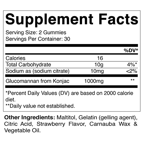 Vitamatic Sugar Free Glucomannan Gummies (Amorphophallus Konjac Root) - 1000mg per Vitamatic