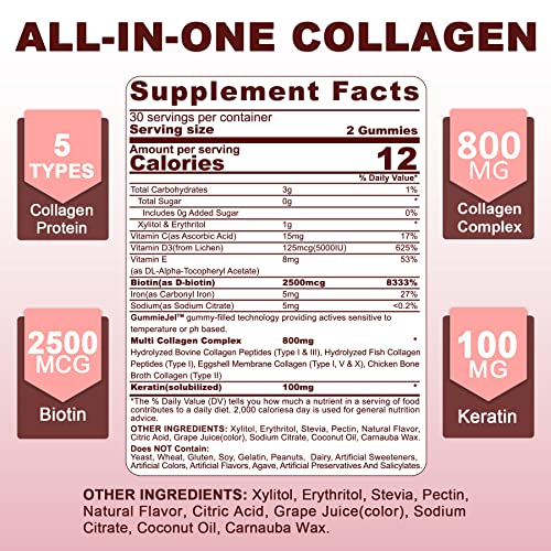 Sugar Free Hydrolyzed Collagen Gummies 800mg Kroo
