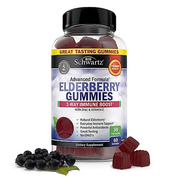 Elderberry Gummies with Zinc and Vitamin C for Adults & Kids - Natural Immune Support 