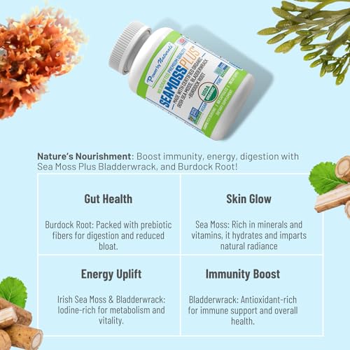 Power By Naturals Sea Moss Plus - USDA Certified Organic Wildcrafted Irish Seamoss Power By Naturals