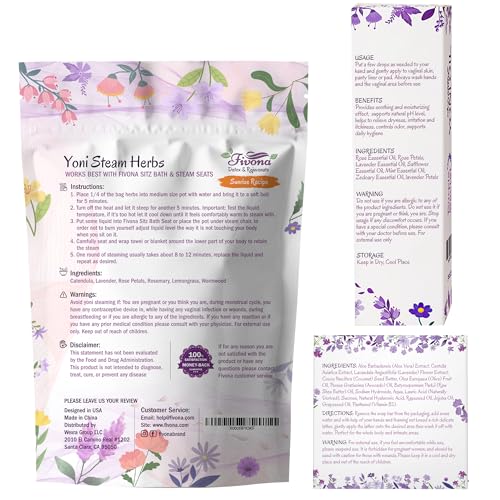 FIVONA Yoni Care Kit 4 in 1 - pH Balanced Natural Yoni Oil, Herbal Bar Soap for Feminine V Wash, Detox FIVONA
