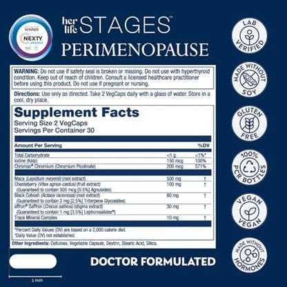 Solaray Perimenopause her Life Stages - Perimenopause Supplements Women - Hot Flashes