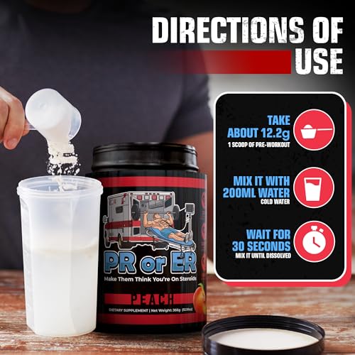 PR or ER Pre Workout Powder for Men and Women, Pre-Workout Energy Supplement PR or ER
