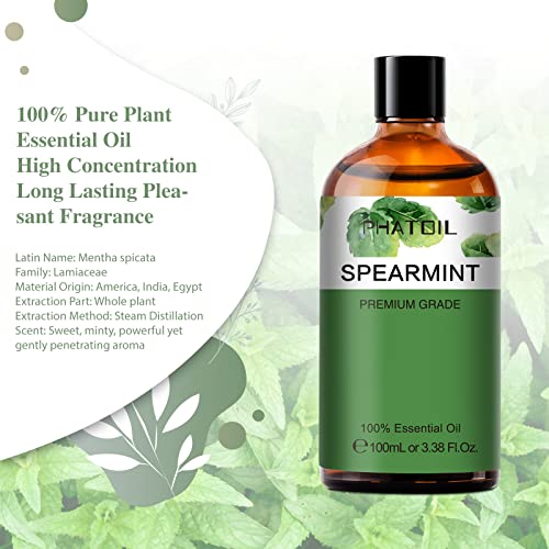 PHATOIL Spearmint Essential Oil 100ML, Pure Premium Grade Spearmint Essential Oils PHATOIL