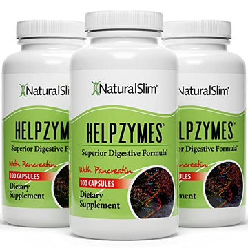 NaturalSlim Helpzymes Digestive Enzymes for Digestion, Bloating, Gas Reli NaturalSlim