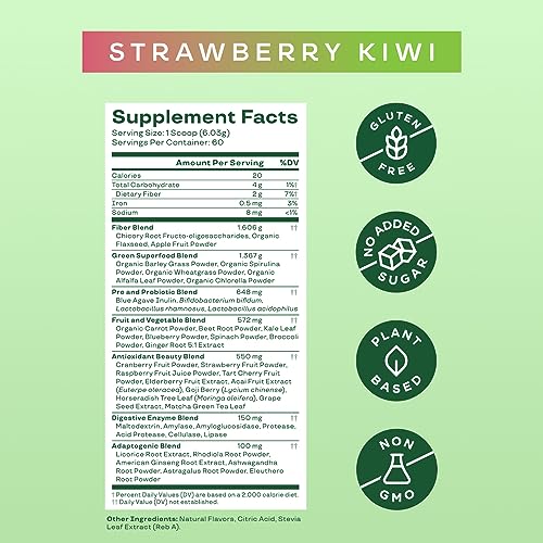 Bloom Nutrition Greens and Superfoods Powder for Digestive Health, Greens Powder Bloom Nutrition