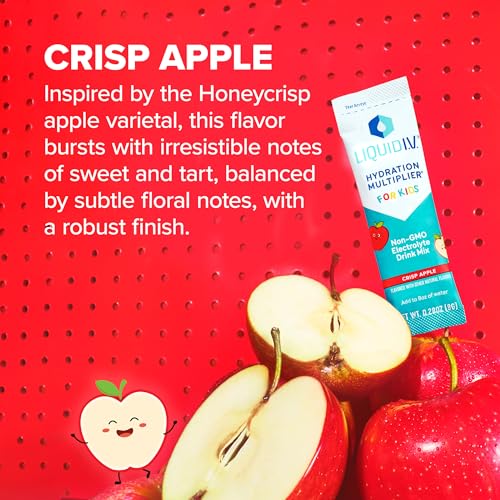 Liquid I.V. Hydration Multiplier Kids - Crisp Apple - Hydration Powder Packets | Electrolyte Liquid I.V.