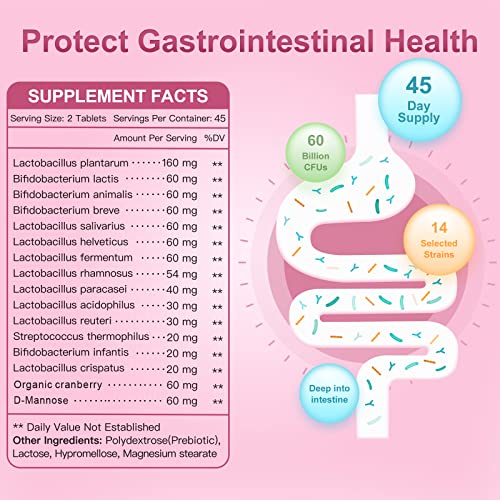 Probiotics-for-Women, Probiotics and Prebiotics, Cranberry and D-Mannose, 50-Billion NATURE TARGET