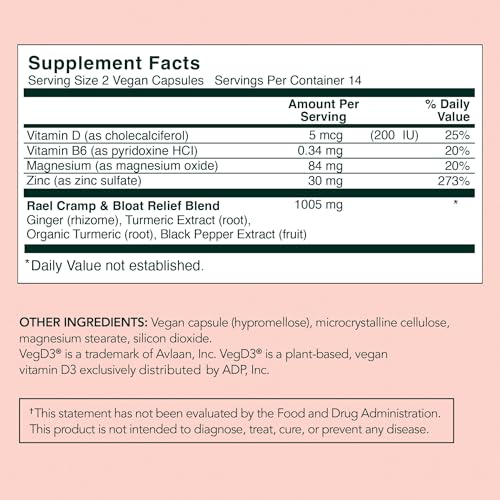 Rael Bundle - PMS Supplement for Women (28 Capsules) & Herbal Heating Patches (Large, 8 Count) Rael