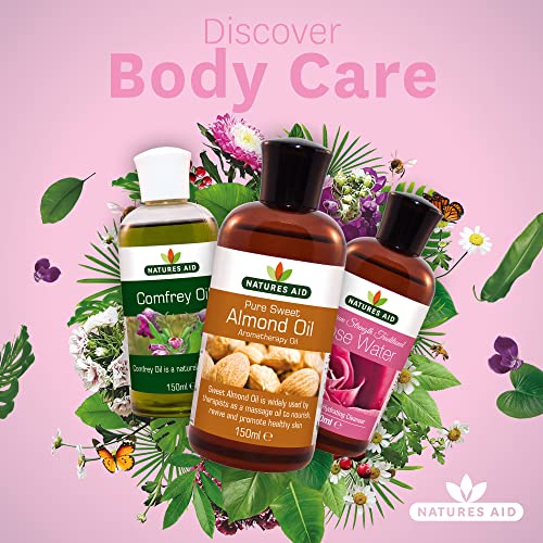 Natures Aid Almond Oil, Pure, Sweet Almond Oil, Massage Oil, Suited to Dry, Sensitive Skin natures aid