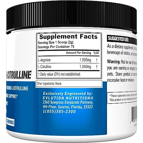 Evlution Nutrition L-Arginine + L-Citrulline - Endurance + Workout Performance Evlution