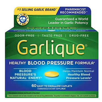 Garlique Garlic Extract Supplement, Healthy Blood Pressure Formula, Odorless & Vegan