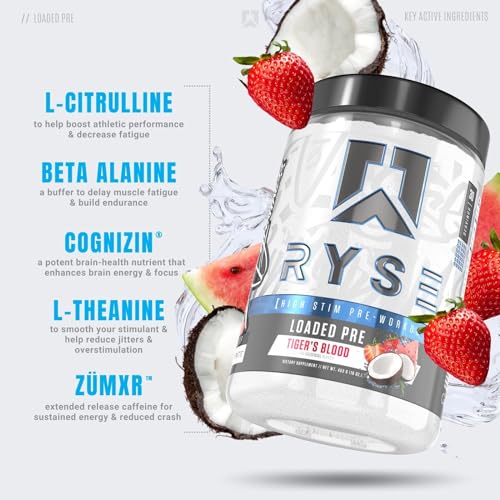 RYSE Up Supplements Loaded Pre Workout Powder Supplement for Men & Women RYSE Up Supplements