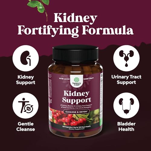 Kidney Support Cranberry Supplement for Women and Men - High Strength Kidney Natures Craft