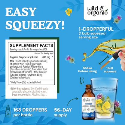 Wild & Organic Alcohol Detox Supplement - Liver Cleance & Repair Formula - Anti Alcohol Wild & Organic