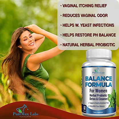 YUMMYVITE Balance Complex for Women - for Vaginal Health, Herbal Detox & Cleanse