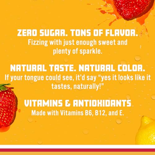 Sparkling Ice, Strawberry Lemonade Sparkling Water, Zero Sugar Flavored Water Sparkling ICE