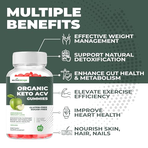 Organic Keto ACV Gummies Advanced Weight Loss - Gluten & Sugar Free Belly Fat Burner MuseBeam
