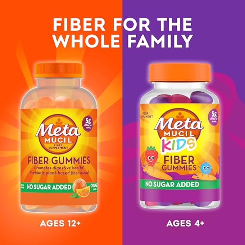 Metamucil Fiber Supplement Gummies, Sugar Free Orange Flavor, 5g Prebiotic Plant Based Metamucil