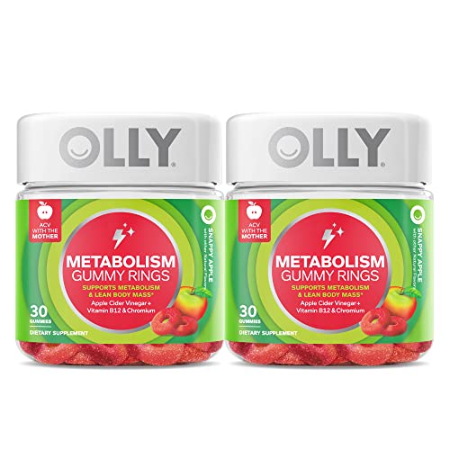OLLY Metabolism Gummy Rings, Apple Cider Vinegar, Vitamin B12, Chromium, Energy and Digestive Health