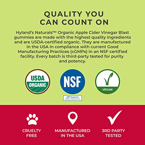 Hyland's Naturals Organic Apple Cider Vinegar Blast Gummies, Digestive Health Suppor Hyland's