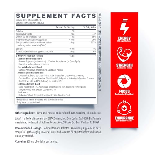 Betancourt Nutrition B-Nox Androrush Pre Workout with Creatine Blend | BCAAs & Beta Betancourt Nutrition