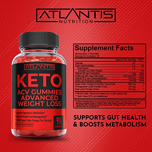 Keto ACV Gummies for Weight Loss - Supports Digestion, Advanced Weight Loss, Detox Atlantis Nutrition