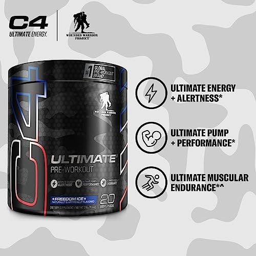 C4 Ultimate x Wounded Warrior Project Pre Workout Powder Freedom Ice - Sugar Free Cellucor
