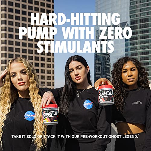 GHOST Pump Nitric Oxide Powder, Peach - 40 Servings - Sugar-Free & Stim-Free Pre GHOST