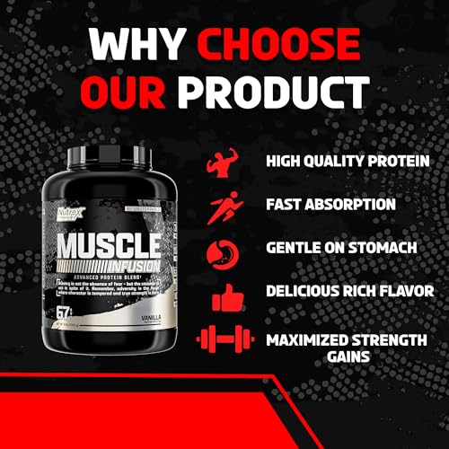 Nutrex Research Whey Protein Powder, Vanilla Muscle Infusion Whey Isolate w/EAA Nutrex Research