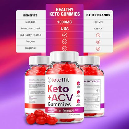 (3 Pack) Total Fit Keto ACV Gummies - Official - Keto TotalFit ACV Advanced Formula Plus