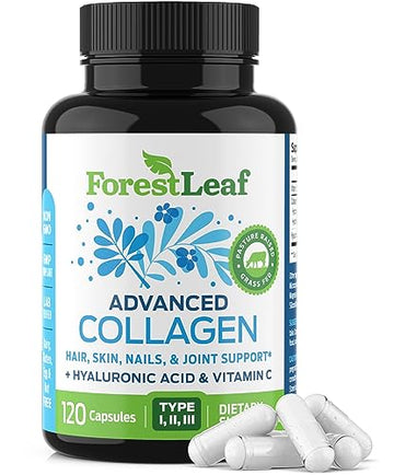 ForestLeaf Multi Collagen Pills with Hyaluronic Acid + Vitamin C, 120 Caps