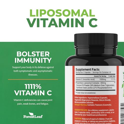 ForestLeaf Liposomal Vitamin C - Liposomal VIT C - 1000mg Capsules