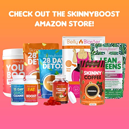 SkinnyBoost 28 Day Detox Tea Kit-1 Daytime (28 Bags) 1 Evening (14 Bags) Non GMO SkinnyBoost
