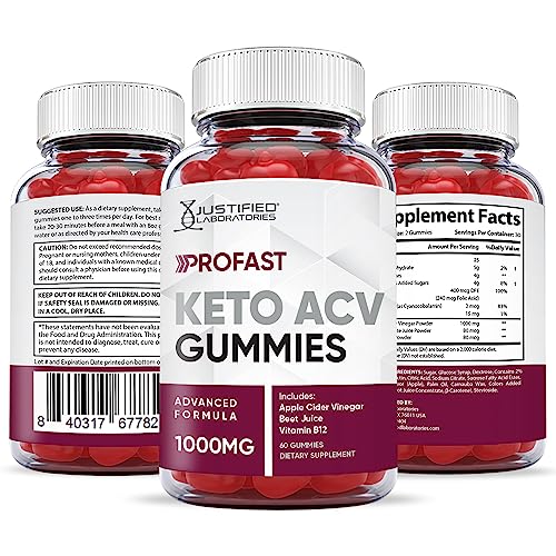 Justified Laboratories ProFast Keto ACV Gummies 1000MG Pro Fast Vegan Non GMO 