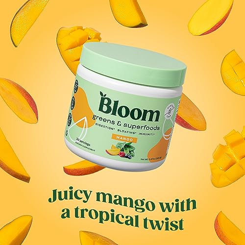 Bloom Nutrition Super Greens Powder Smoothie & Juice Mix (Mango)