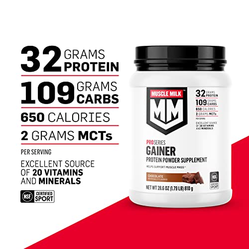 Muscle Milk Gainer Protein Powder, Chocolate, 32g Protein, 5 Pound Muscle Milk