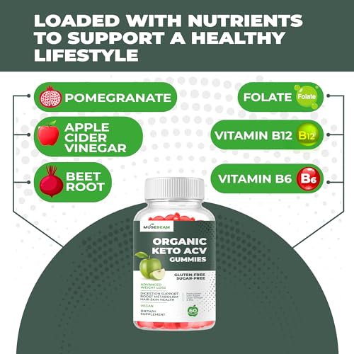 Organic Keto ACV Gummies Advanced Weight Loss - Gluten & Sugar Free Belly Fat Burner MuseBeam