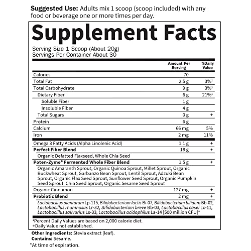 Garden of Life Super Seed - Vegetarian Whole Food Fiber Supplement with Protein and Omega 3 Garden of Life