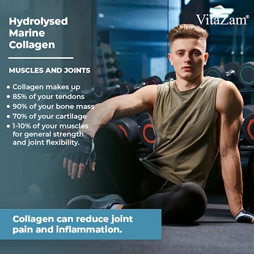 Vitazam Pure Marine Collagen Powder - 100% Hydrolysed Collagen Peptides for Hair Skin and Nails VitaZam