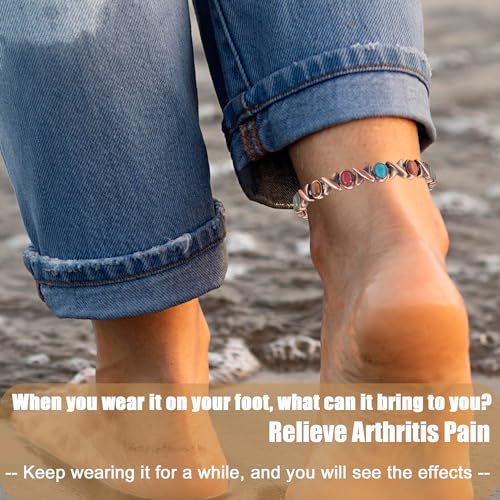MagVIVACE Copper Anklet for Women for Arthritis and Joint, Magnetic Therapy Ankle Bracelet, Jewelry Gift MagVIVACE