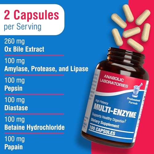 Anabolic Laboratories Multi Enzyme Nutritional Supplements - 100 Capsules of Digestive Anabolic Laboratories