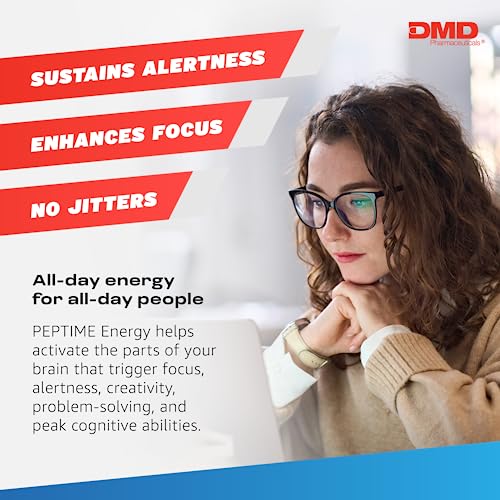 PEPTIME Energy Tablets, Vitamin B6 and B12 Caffeine Pills, 350 mg Caffeine