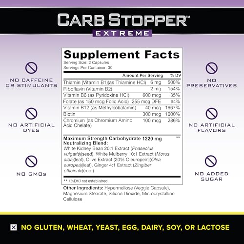 Carb Stopper Extreme: Maximum Strength, Natural Carbohydrate and Starch Neutralizer Carb Stopper Extreme