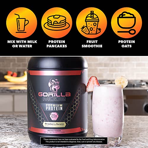 Gorilla Mode Premium Whey Protein - Chocolate / 25 Grams of Whey Protein Isolate Gorilla Mind