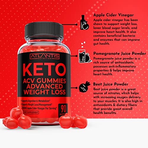 Keto ACV Gummies for Weight Loss - Supports Digestion, Advanced Weight Loss, Detox Atlantis Nutrition
