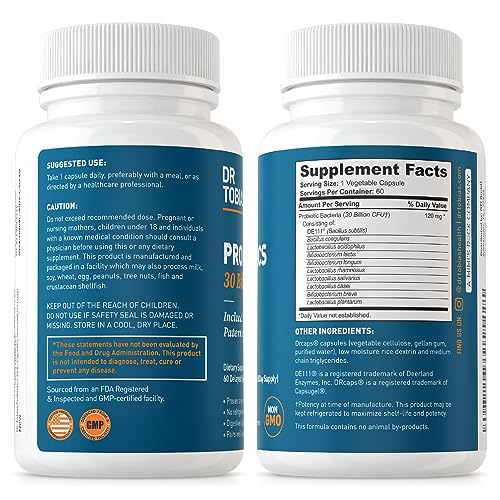 Dr. Tobias Probiotics 30 Billion, 10 Strains, 30 Billion CFU's, Targeted Release Probiotics Dr. Tobias