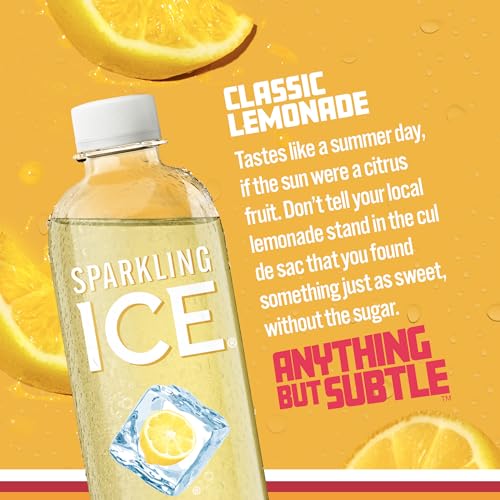 Sparkling Ice, Classic Lemonade Sparkling Water, Zero Sugar Flavored Water Sparkling ICE