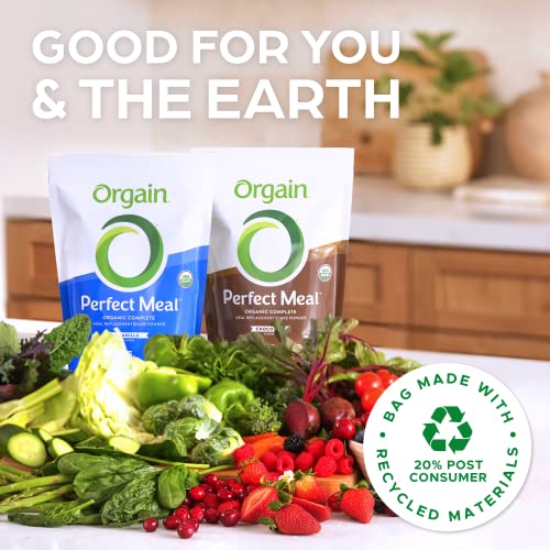 Orgain Organic Perfect Meal Replacement Protein Powder, Vanilla - 25g Plant Based Protein Orgain